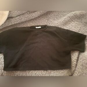 Zara Black Ribbed Collar Top